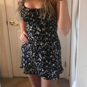 Cotton candy LA navy blue and floral mini dress size M